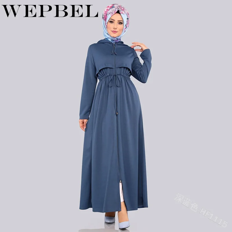 WEPBEL женское мусульманское платье абайя ислам молния Летние шифоновые