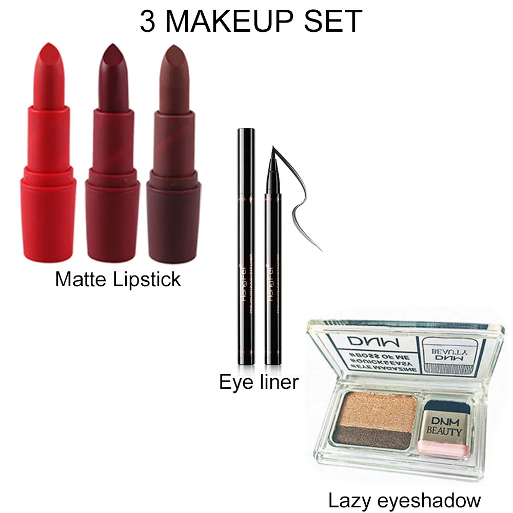3 Makeup set Женский подарочный набор для макияжа, повседневный косметический набор для макияжа, наборы для макияжа для женщин, включая тени для век, помаду, подводку для глаз, тушь, основа - Цвет: 3 Makeup set