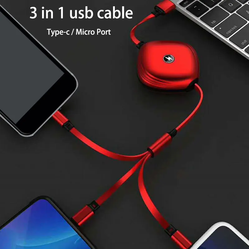 Выдвижной зарядный Usb кабель для Samsung S20 Note10 Micro Type c провод Huawei Mate30 P30 Honor20 Oppo Vivo Xiaomi