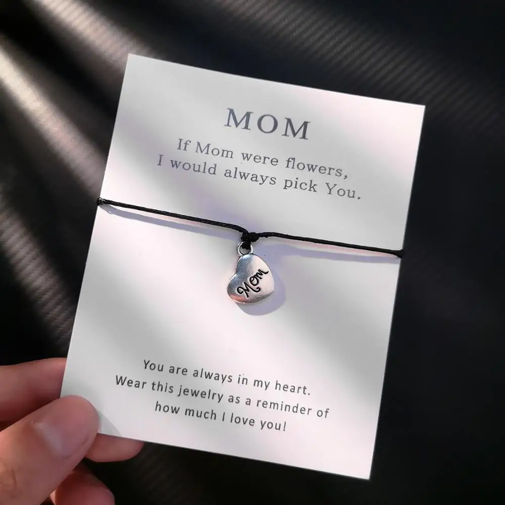 A4 Belleper Make a Wish/Friendship/Mom Love Card Turtle Adjustable Fashion High Quality Bracelet Charm Female New Unique Jewelry - Окраска металла: A4