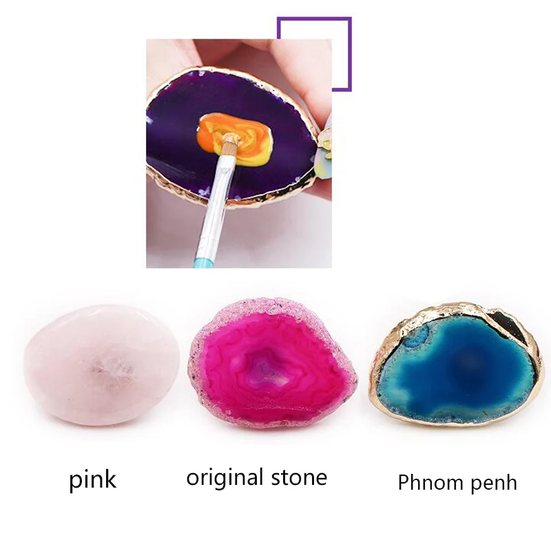 Камень цвет ногтей агат кольцо с палитрой Пномпень порошок кристалл нефрит УФ