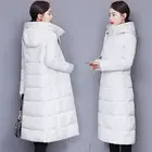 Зимняя женская модная утепленная длинная куртка и пальто с капюшоном Женская 5xl однотонная красная черная белая парка женское манто