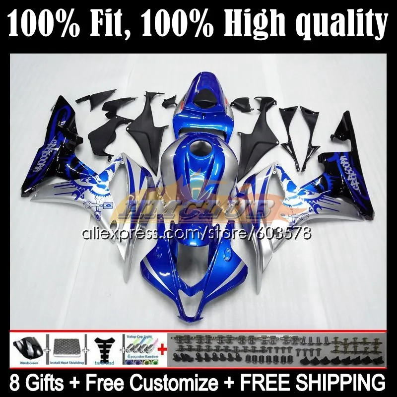 

Injection For HONDA CBR600 RR CBR600RR Body 84CL.2 CBR 600 RR CC 600F5 600RR F5 07 08 CBR600F5 2005 2006 Fairings Blue silvery