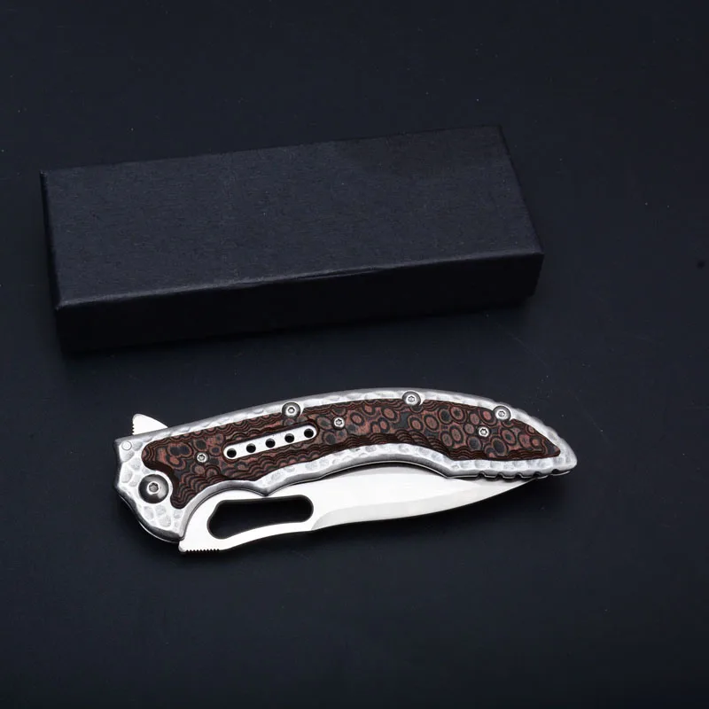 

Folding knife Camping Knife 7Cr15MOV Blade steel+color wood Handle Pocket EDC tool Outdoor Survival Tactical Hunting Knives C854