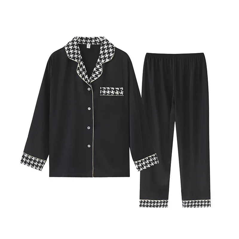 Long Sleeve Pajamas Autumn Trousers Suit Fashion Pyjama Set Large Size Nightwear Home Service House Nightdress Costume Outfit