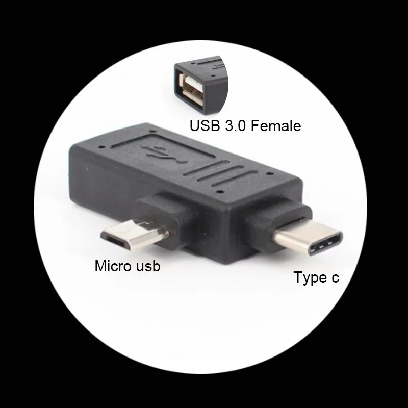 OTG USB 3.1 Type-C + Micro Male to 3.0 Type A Female Adapter Connector 2 in 1 Host Converter for Philips S653H | Мобильные телефоны