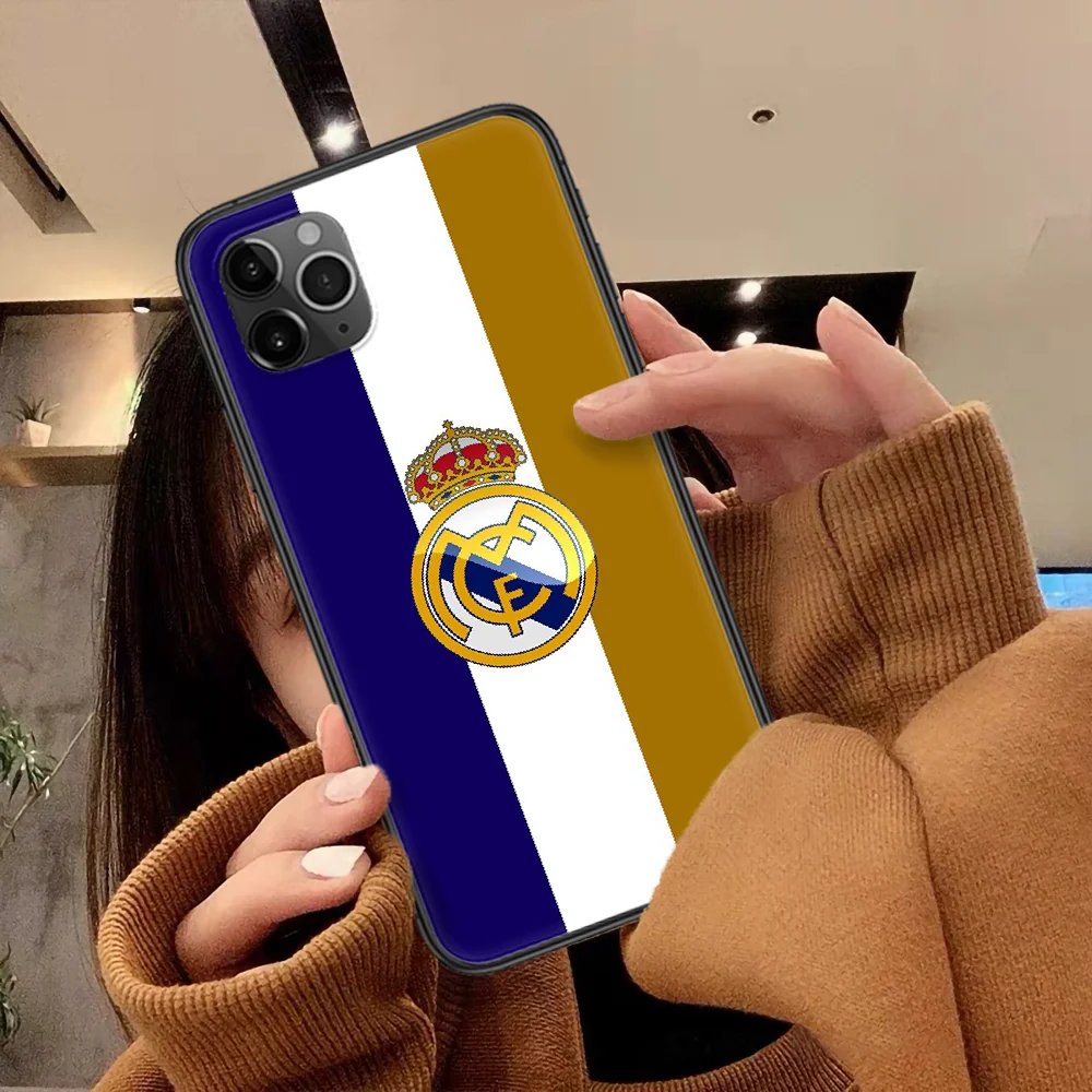 

Cover Real Madrid Club Phone Case For Iphone 4 4s 5 5S SE 5C 6 6S 7 8 Plus X XS XR 11 12 Mini Pro Max 2020 black Bumper Trend
