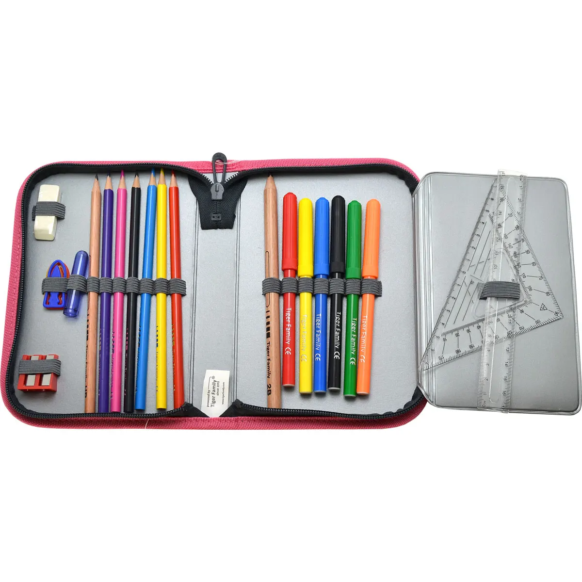 Pencil Cases TIGER ENTERPRISE #532 19004GTG case office for school supplies pencil box Red Case Bags | Канцтовары для офиса и