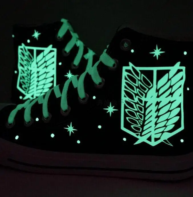 

Anime Attack of Titans Cosplay Attack on Titan Shoes High Platform Canvas Shingeki No Kyojin Shoes Mikasa Eren Luminous Shoes