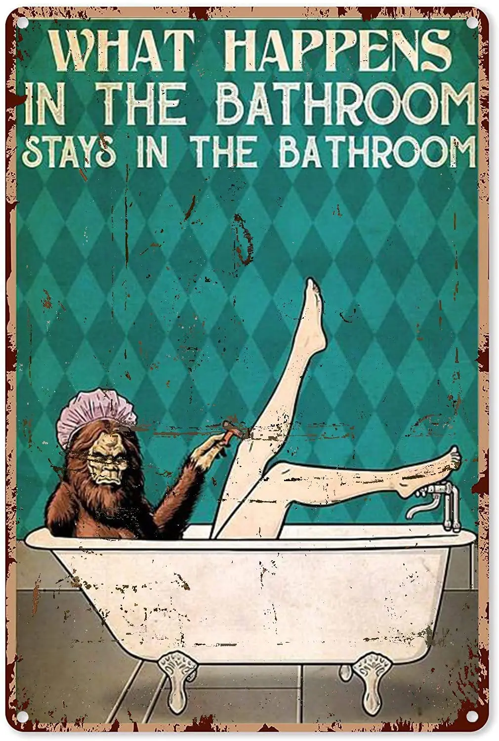 

Home Bathroom Toilet Wall Decoration Metal Tin Sign What Happens In The Bathroom Stays In The Bathroom 8x12 or 12x16 Inches