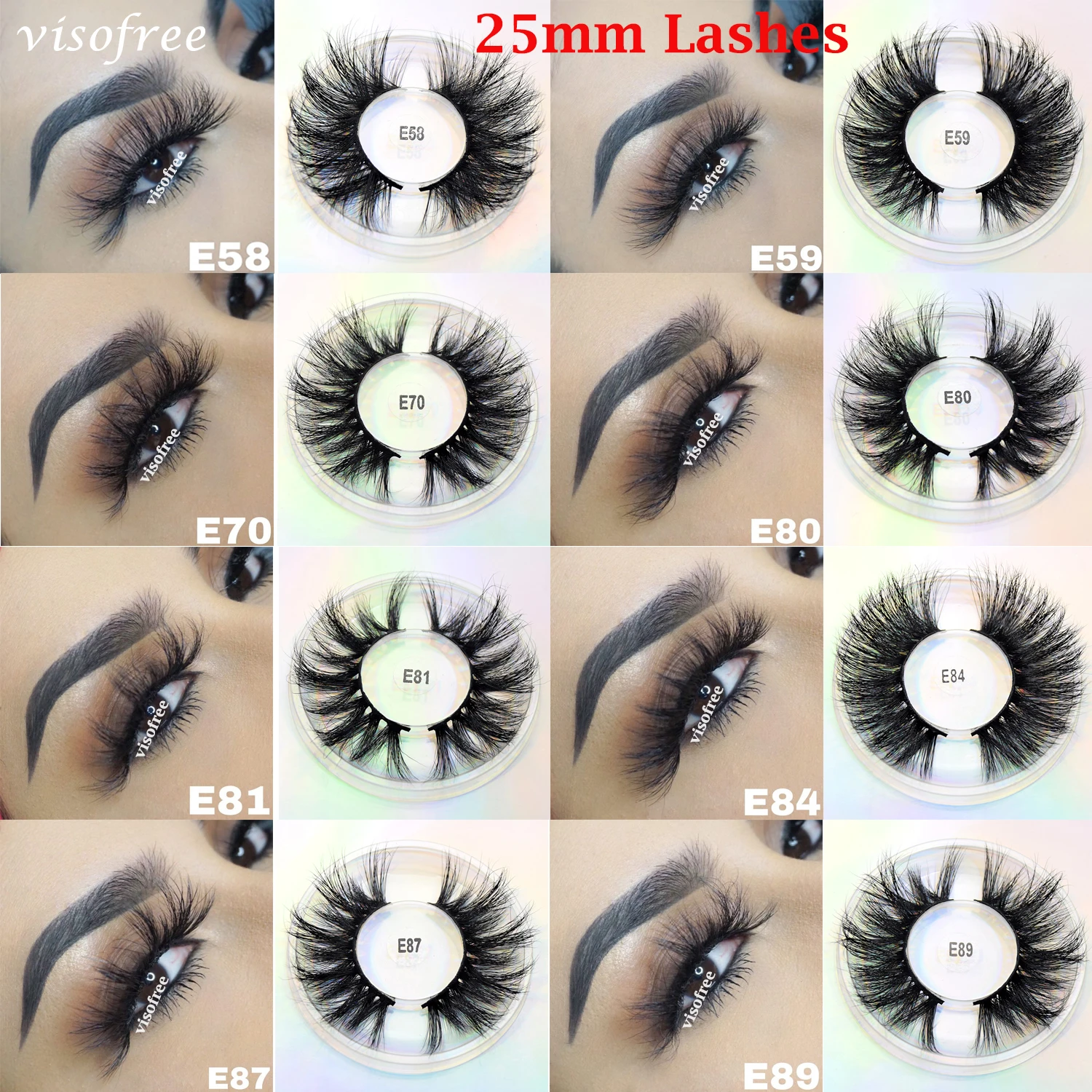 Visofree Eyelashes 5D Mink Thick Long Lashes Natural Dramatic Volume Extension Makeup 3D False Eyelash | Красота и здоровье
