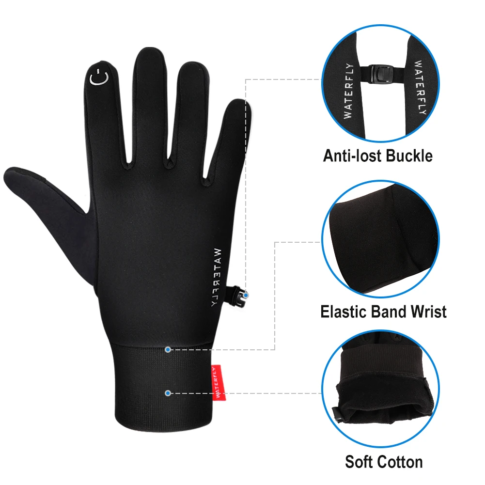Зимние мужские теплые перчатки WATERFLY для катания на лыжах и мотоциклах поддержка