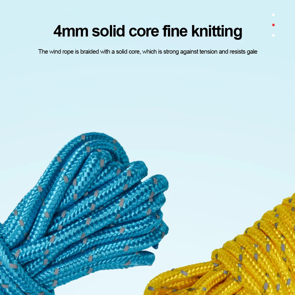 4pcs Multiuse Colorful Tent Hang Lanyard Rope Cord 400cmTent Tensioner Set Reflective Adjust Camping Canopy | Спорт и развлечения