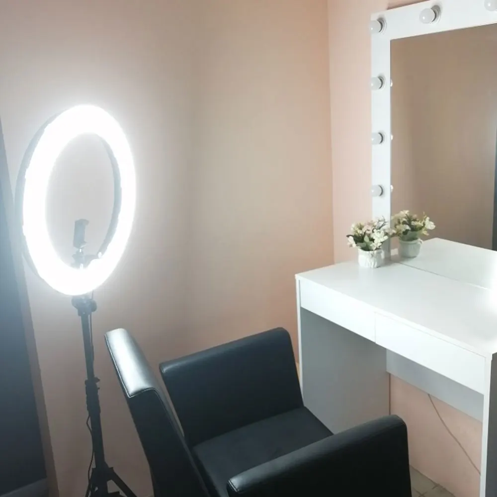 

18inch LED Ring Light Camera Photo Studio Phone Video Bi-color 5500K Photography Dimmable Ring Lamp With 190CM Tripod