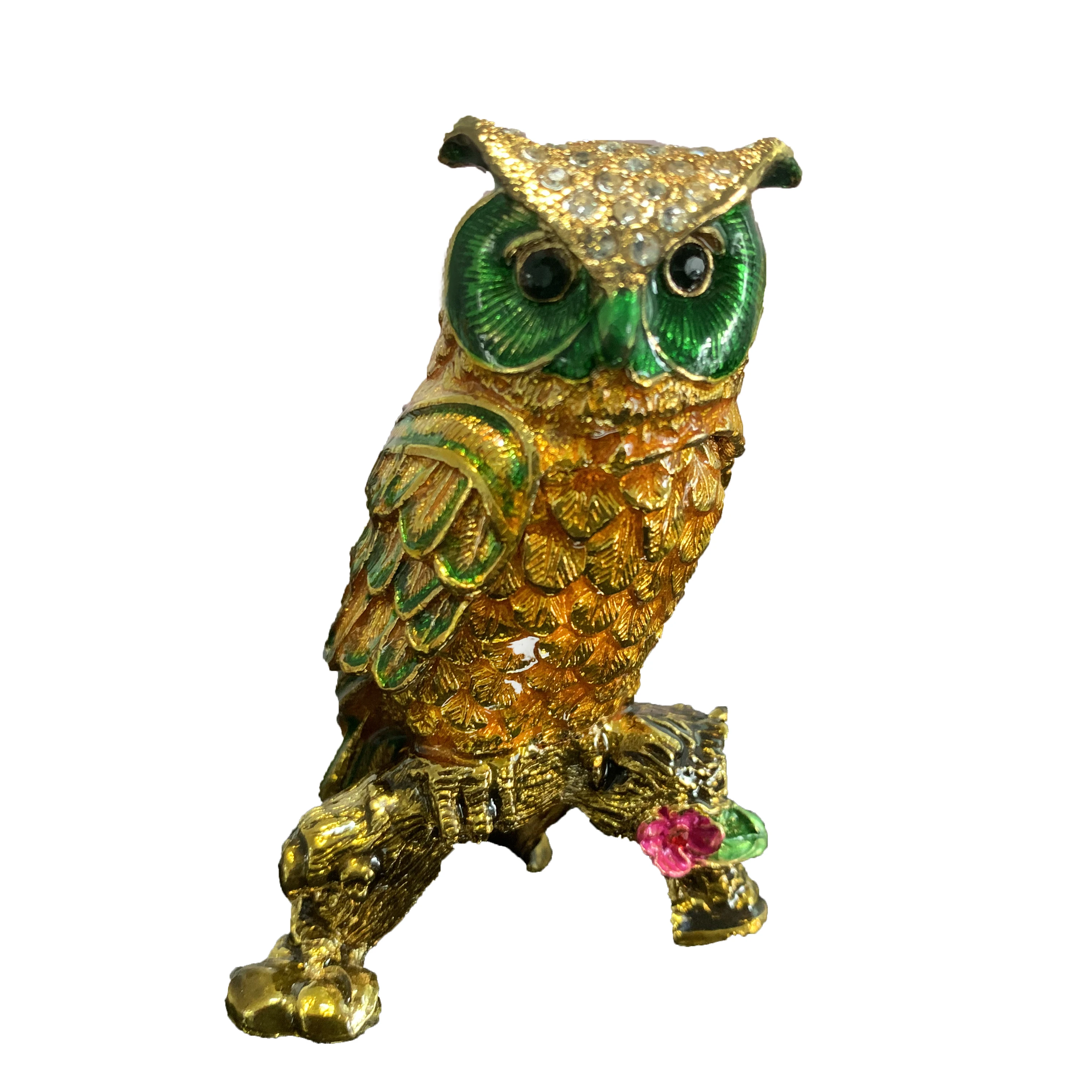 QIFU Модные металлические коробочки безделушки с изображением совы домашний