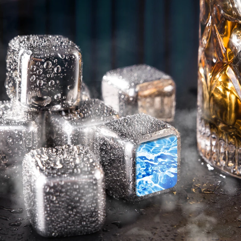 

Reusable Ice Cubes Set Stainless Steel Cooling Cube Beer Cooler Chilling Rock Whisky Wine Champagne Vodka Party Bar Utensils