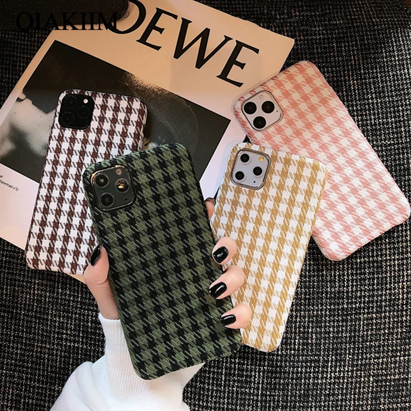 Чехол в британском стиле из ткани клетку для iPhone 11 Pro MAX X XS XR мягкие чехлы