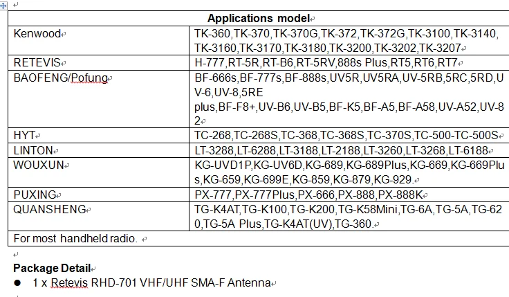Антенна Retevis с высоким коэффициентом усиления RHD-701 SMA-Female Двухдиапазонная VHF/UHF(144/430 Mhz) 8.46in для RETEVIS/BAOFENG/Yaesu H-777/RT5/RT6/RT7