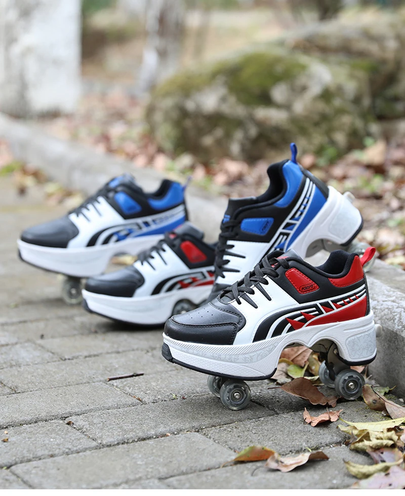 

Children's Breathable Walking Sneaker Invisible Double Wheel Fashion Roller Skate Shoes Boys Girls Heely Shoes Deformation Shoes