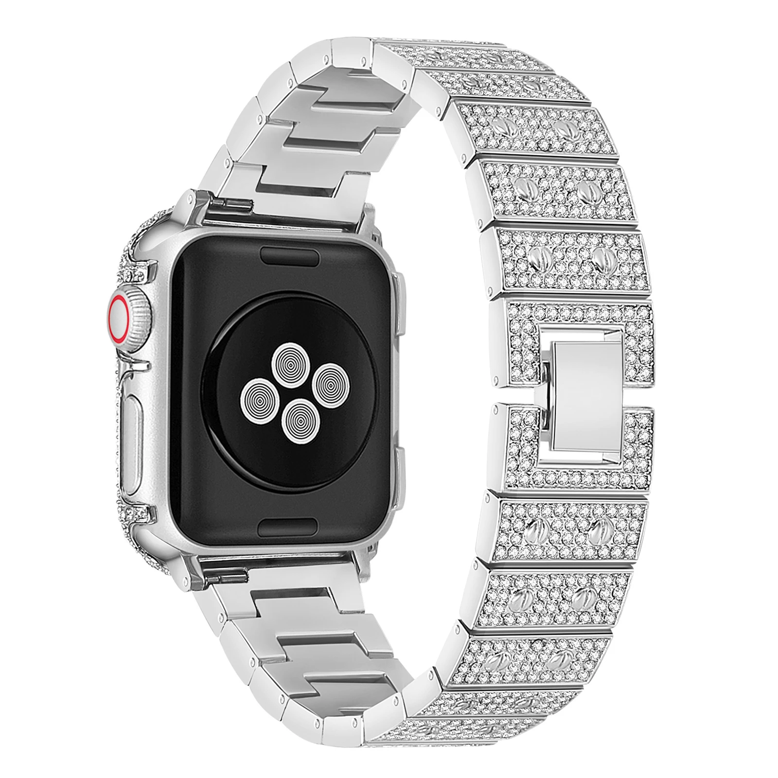 stainless steel strap For Apple Watch 7 41mm 45mm Metal Diamond bracelet for iWatch SE 6 5 38mm 42mm 40mm 44mm Correa Women band