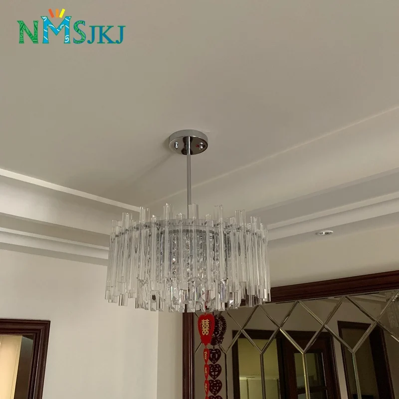 Modern LED Rectangular Transparent Crystal Chandelier Restaurant Home Decoration | Освещение