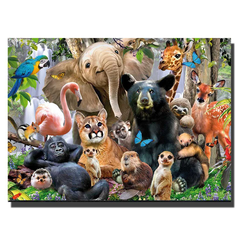 

5d алмазная живопись в джунглях, «сделай сам», Медведь, Лев, мозаика, вышивка крестиком, портретная вышивка, алмазная вышивка, полные круглые ...