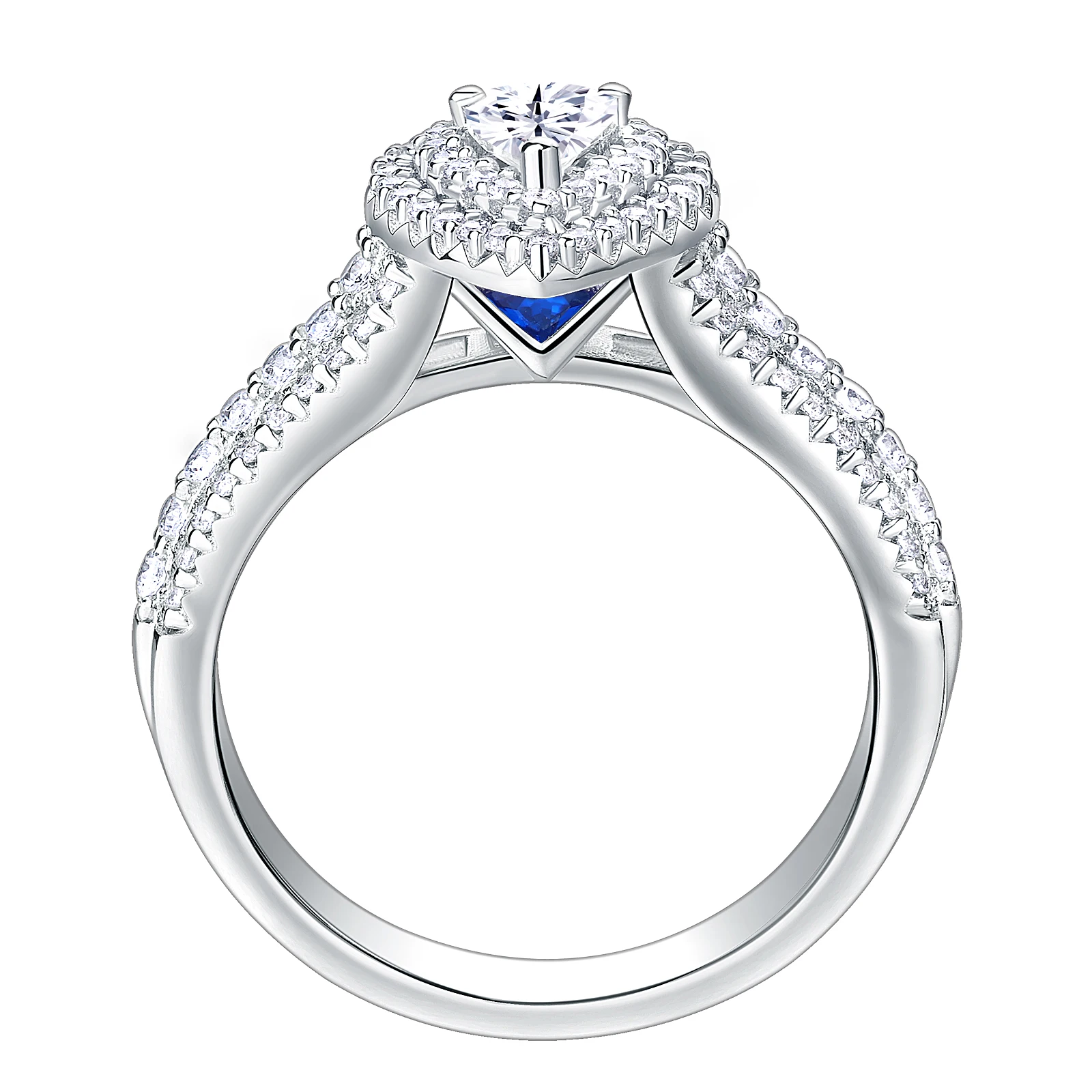 Женское Обручальное кольцо в форме груши Newshe белое обручальное из стерлингового