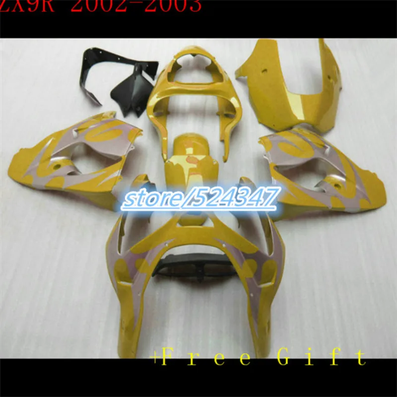 

Для KAWASAKI 02-03 NINJA ZX9R 02 03 F1863 ZX-9R 02 03 Body ZX 9R 9 R ZX9 R 2002 2003 обтекатель для Ninja серебряный золотой