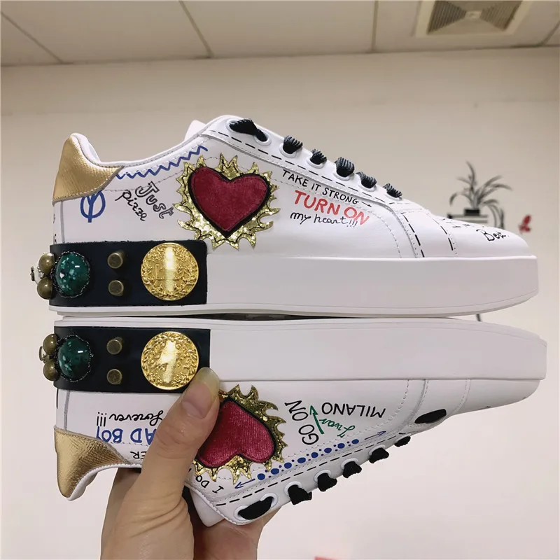 

running shoes Famous brand D new leather white shoes female ins tide wild tide shoes super fire running shoes Famous brand D new