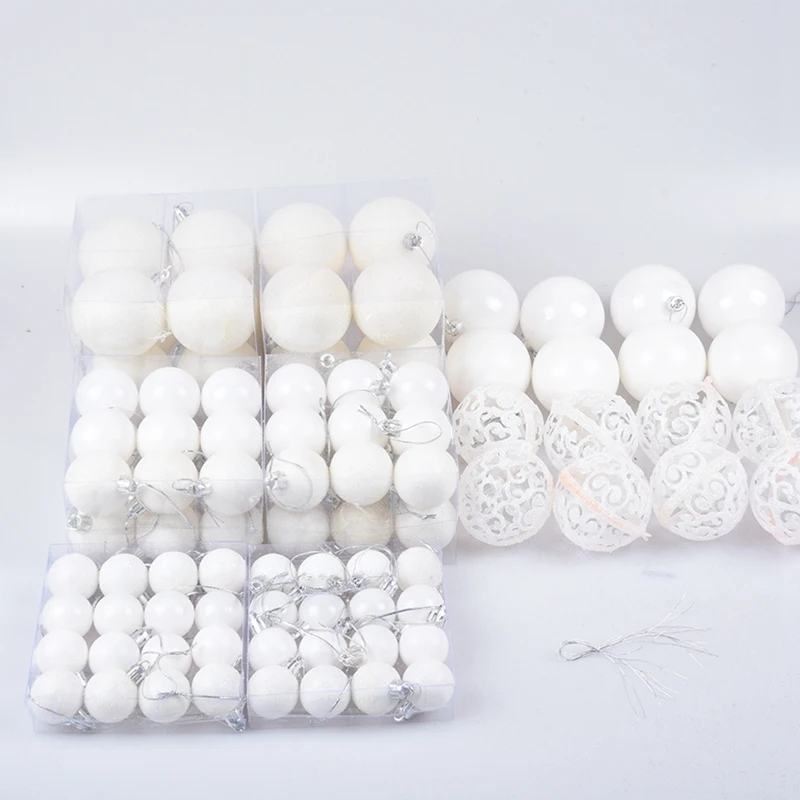 

200Pcs Christmas Ball Box Set Available Holiday Christmas Tree Ornament Decorations Christmas Decorations, White & Blue
