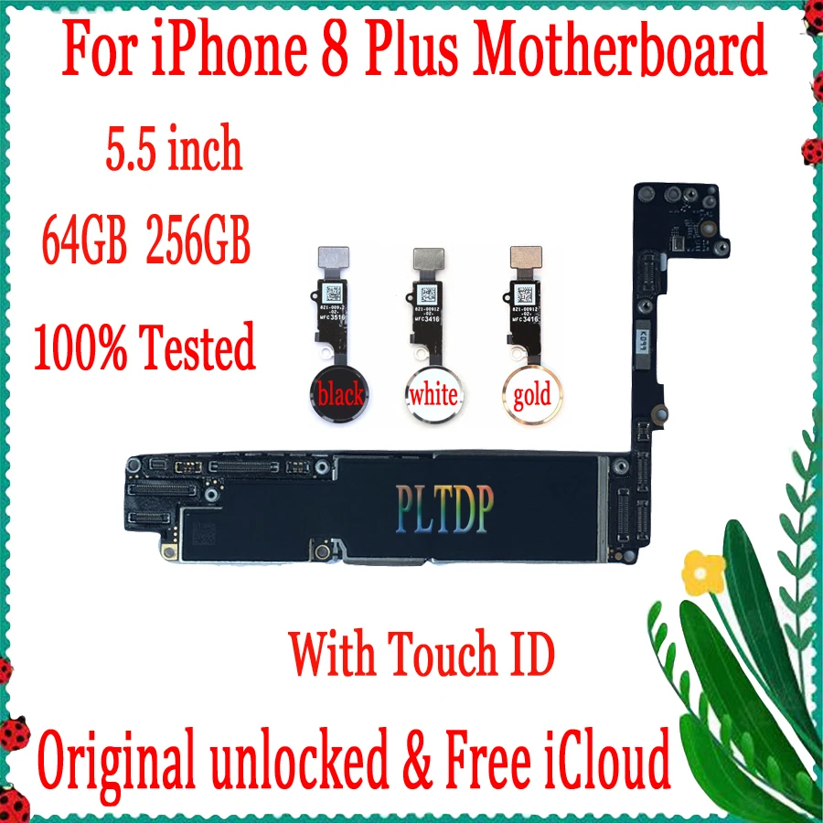 64 Гб 256 ГБ для iphone 8 Plus 5 дюймов материнская плата с/без Touch ID оригинальная
