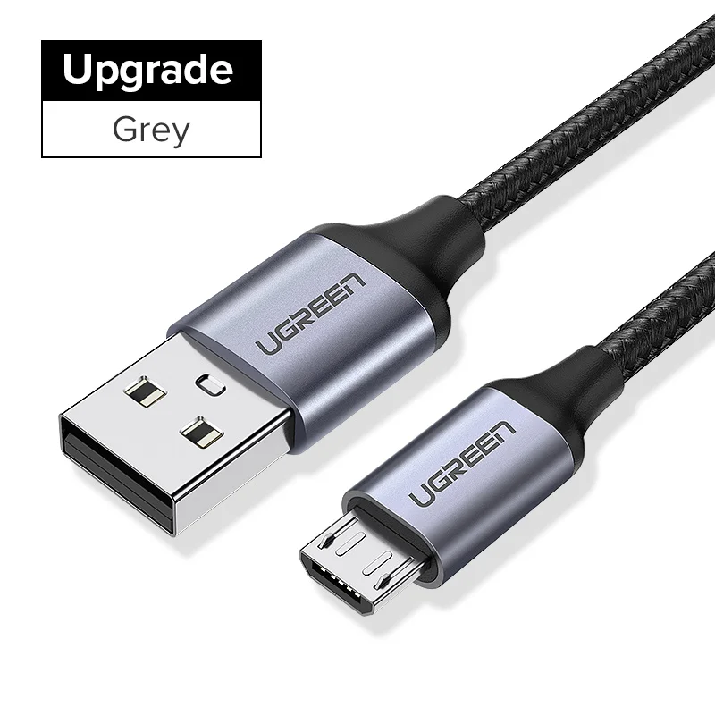 Ugreen Кабель Micro USB 2.4A Кабель для быстрой зарядки данных для Xiaomi Redmi Note Huawei HTC Кабель для зарядки мобильного телефона Кабель Micro USB - Цвет: Upgrade Black