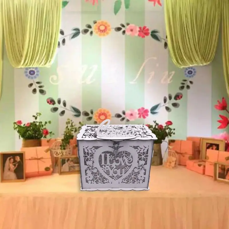 Коробка для карточек DIY деревянный замок Свадебная коробка с буквами винтажная карточка для украшения Органайзер подарок для свадебной вечеринки декор