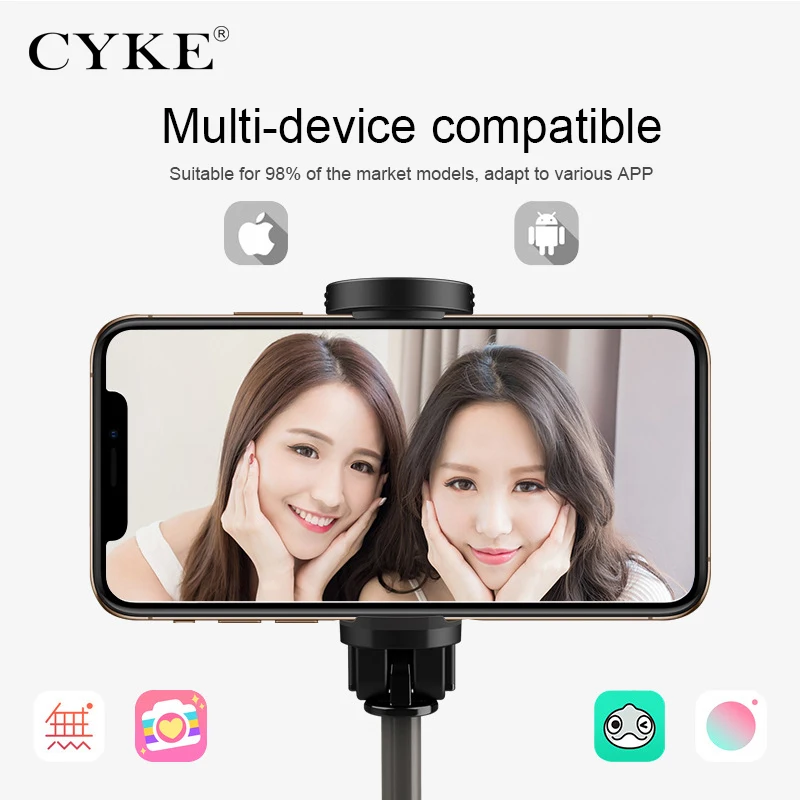 CYKE портативный мини Bluetooth селфи палка телескопическая штанга подставка для iPhone samsung Xiaomi huawei