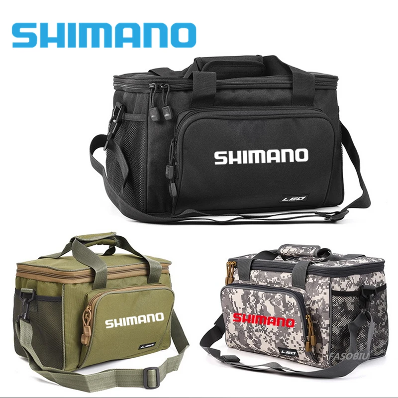 

Новая мужская сумка для рыбалки Shimano, многофункциональная холщовая поясная сумка на плечо для улицы, сумка для хранения рыболовной катушки ...