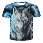Футболка мужская с графическим принтом волка, рубашка с рисунком животного, летняя одежда