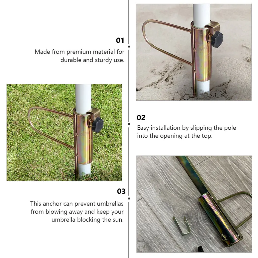 

1Pc Large Diamete Sun Umbrella Anchor Heavy Duty Umbrella Beach Sand Auger