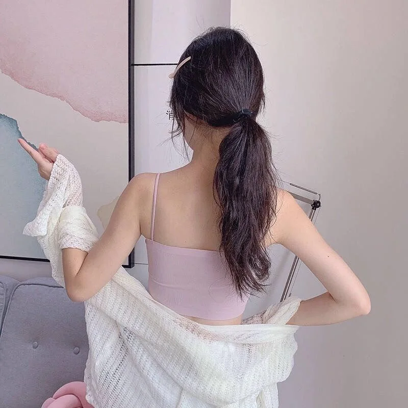 Летний женский топ на бретельках сексуальный бюстгальтер дышащее нижнее белье