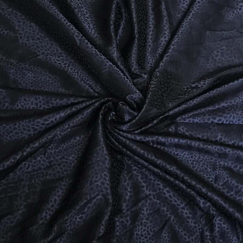3/5/10m Soft Satin Fabric Leopard Pattern Jacquard Cloth for Sewing Women Dress Shirts Sleepwear Black White Green By the Meter - купить по