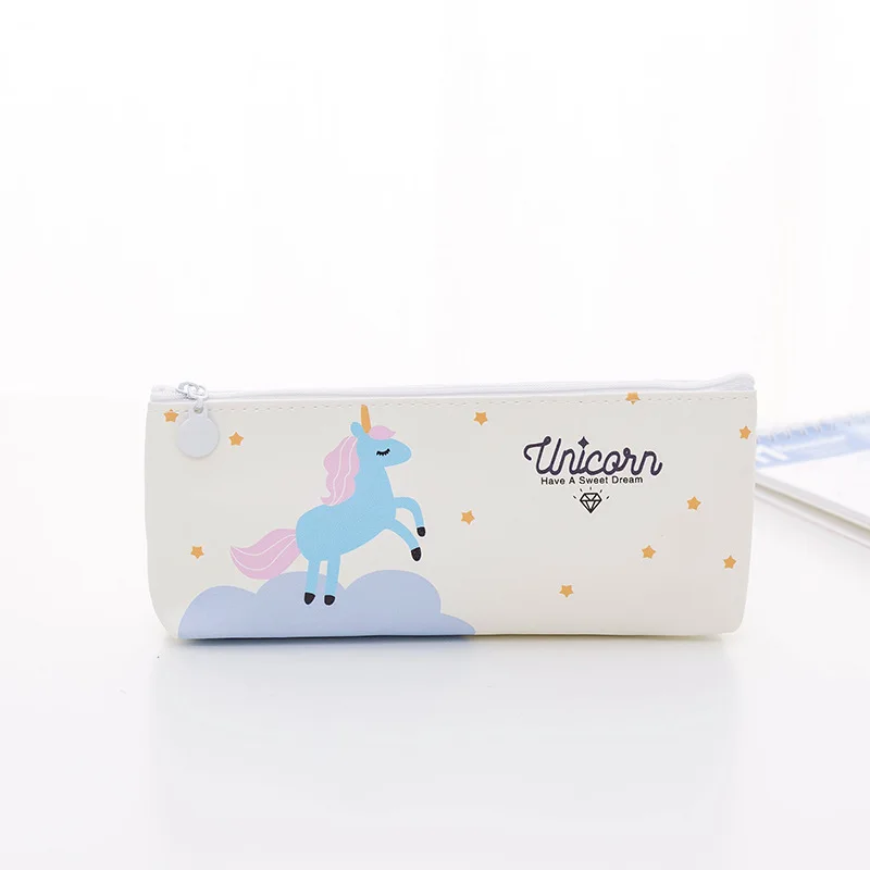 4 Color Large Capacity Pencil Case PU Leather Cute Unicorn Student Supplies Bag School Stationery | Дом и сад