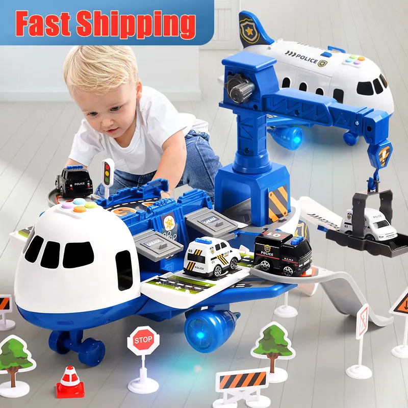 

2021 Deformation Music Simulation DIY Track Inertia Children's Toy Aircraft Large Size Passenger Plane Kids Airliner Toy Car