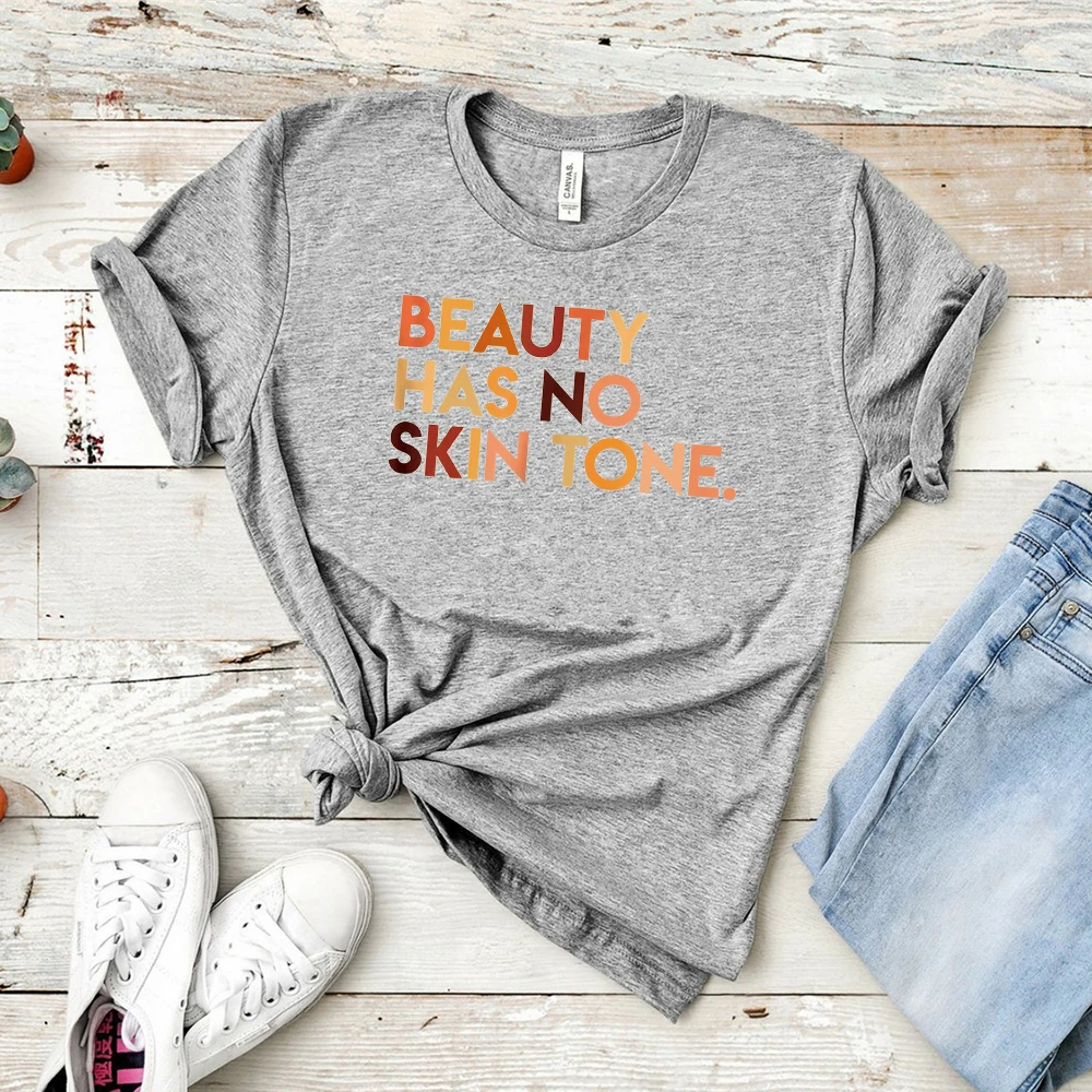 2019 Красота не имеет тон кожи рубашка меланин лозунг унисекс футболка для девочек