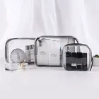 Портативный многофункциональный набор из четырех предметов, сумка-Органайзер для макияжа, водонепроницаемая косметичка из ПВХ, прозрачный чехол для хранения косметики в ванной комнате