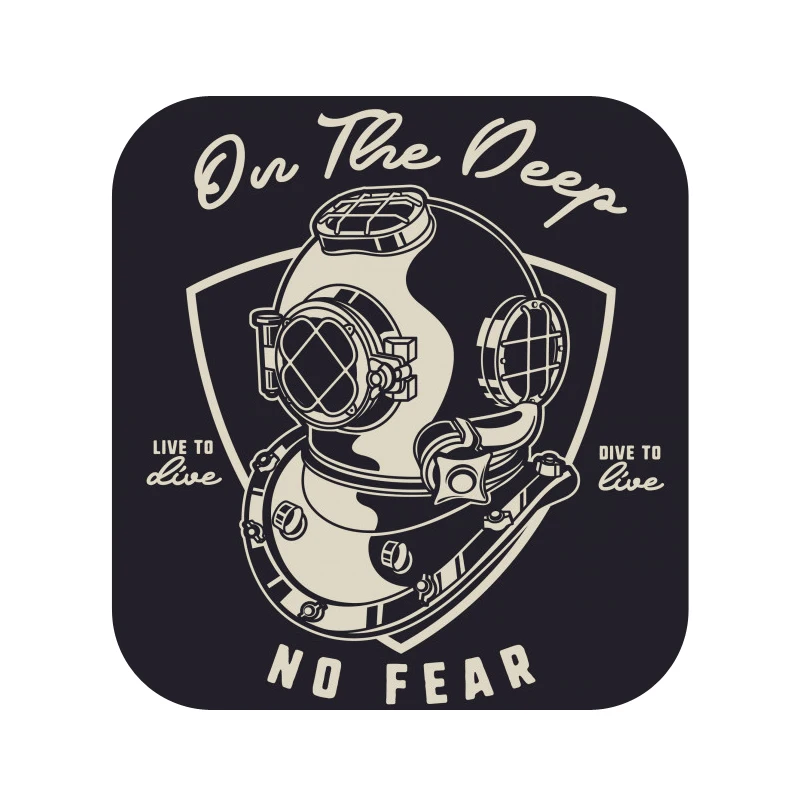 diver helmet deep seas diving sticker #1216