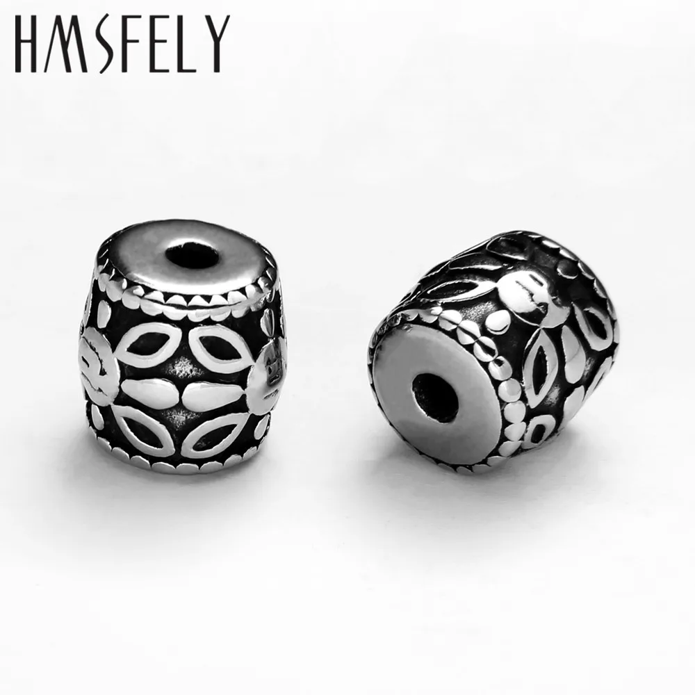 Цилиндрические бусины HMSFELY 316L из нержавеющей стали аксессуары для