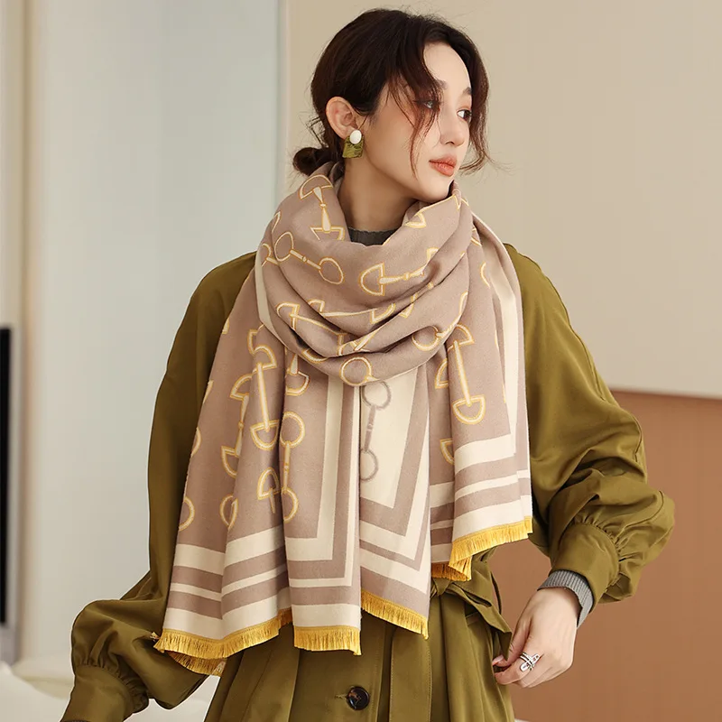 

Новинка, кашемировые шарфы с кисточками и принтом, модная бандана 190x65 см, модное пылезащитное пляжное полотенце, зимние дорожные двусторонние шали