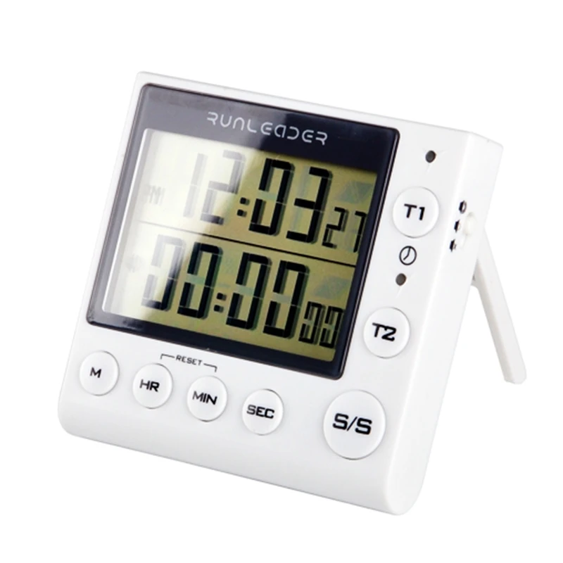 Новый кухонный таймер цифровой обратного отсчета 2 канала мигающий светодиодный