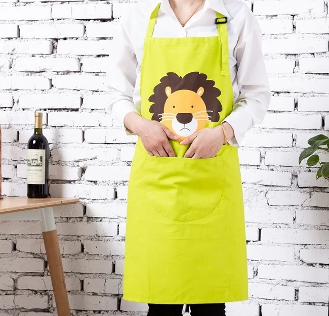 high Quality cotton Милый мультяшный фартук с животными для родителей, хлопковый фартук для мытья кухни, для выпечки, Детский фартук с противообрастающим нагрудником, для детского сада, для студентов, фартуки - Цвет: high Quality cotton