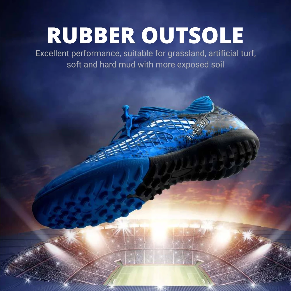 TIEBAO Men Football Shoes Rubber Outsole Chuteira Futebol 3D PVC Upper Football Boots Sports Training Soccer Shoes Ankle Protect