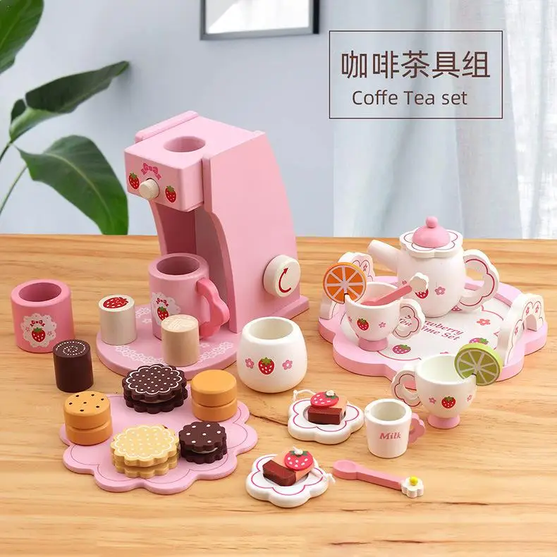 

Three-layer Ice Cream Tree Wooden Playhouse Toys Simulation Coffee Machine Tea Set Meal Kitchenware Kit Kindergarten Baby Gift